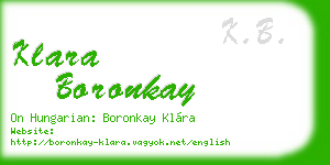 klara boronkay business card